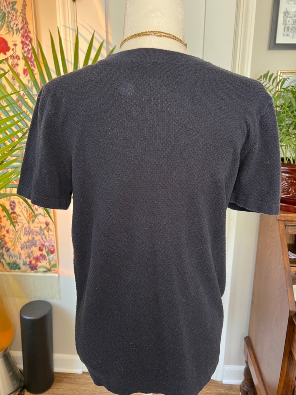 Abercrombie & Fitch Men's Charcoal Textured Short-Sleeve Tee